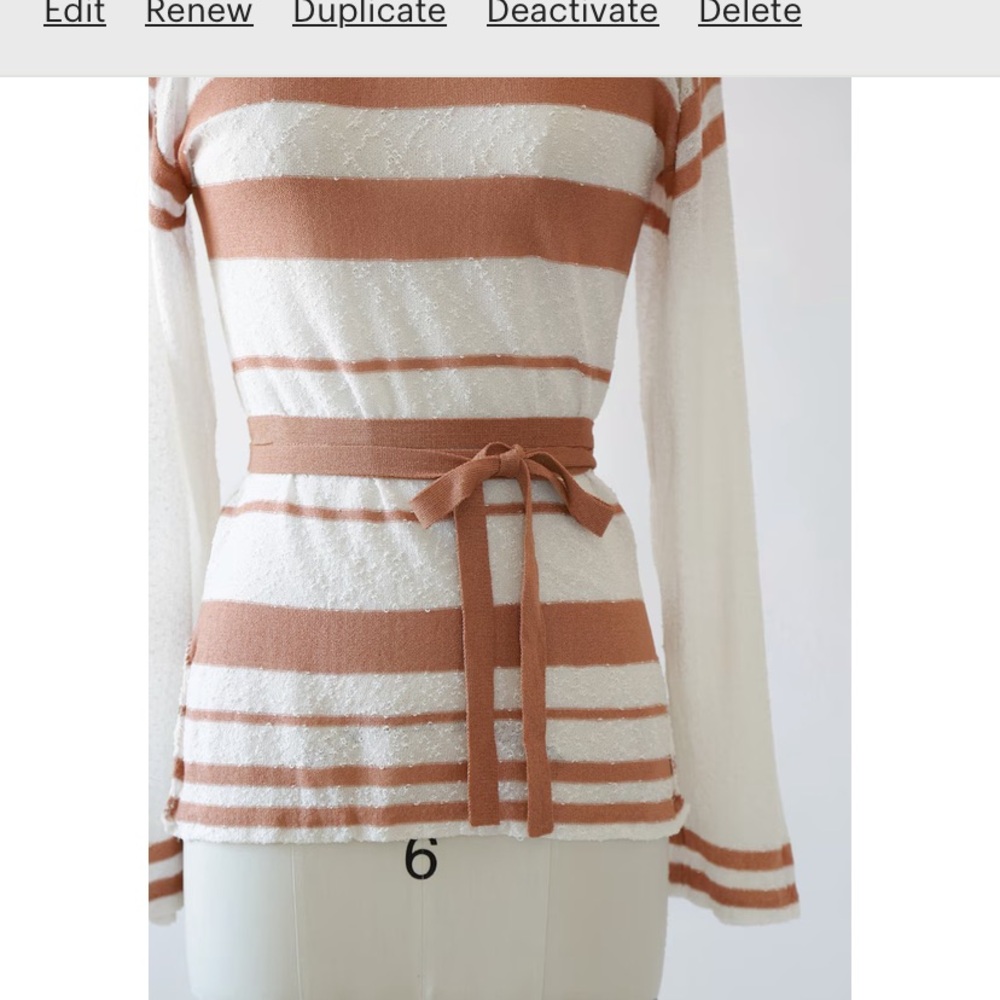 Vintage 70s Saks Fifth Avenue striped knit top | crochet knit sweater - Picture 4 of 8